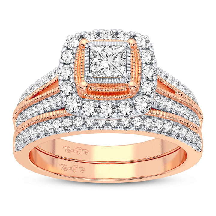 Romantic Rose Gold Lab Diamond Bridal Ring