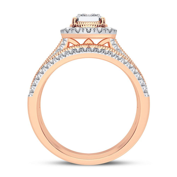 Romantic Rose Gold Lab Diamond Bridal Ring