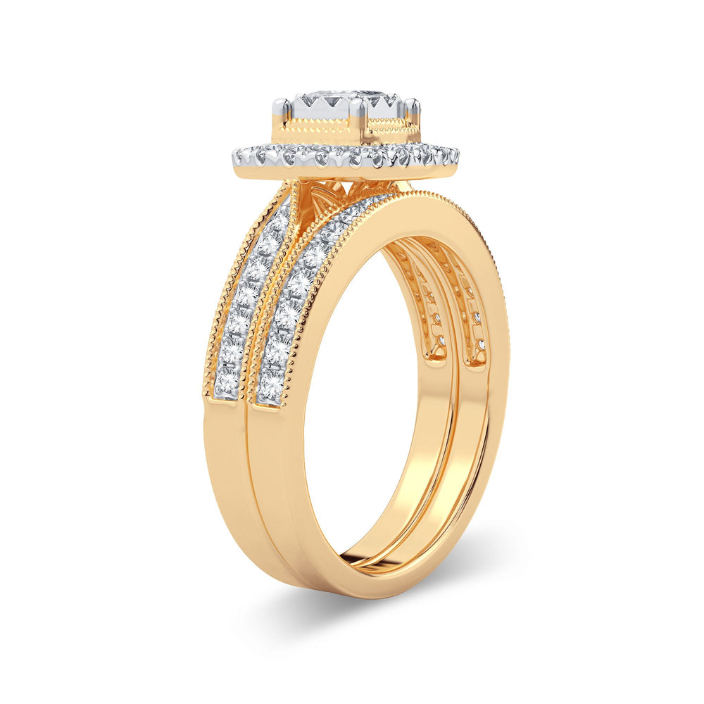 Elegant 14K Yellow Gold Lab Diamond Bridal Ring