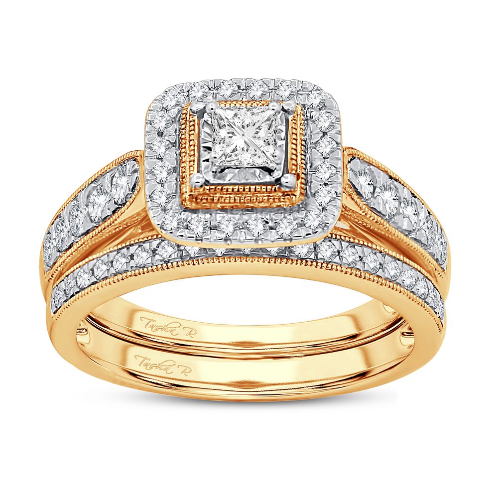 14K Yellow Gold 0.75CT Lab Diamond Womens Bridal Ring
