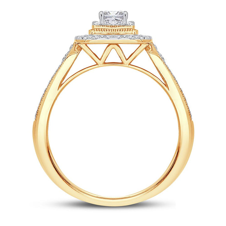 14K Yellow Gold 0.75CT Lab Diamond Womens Bridal Ring