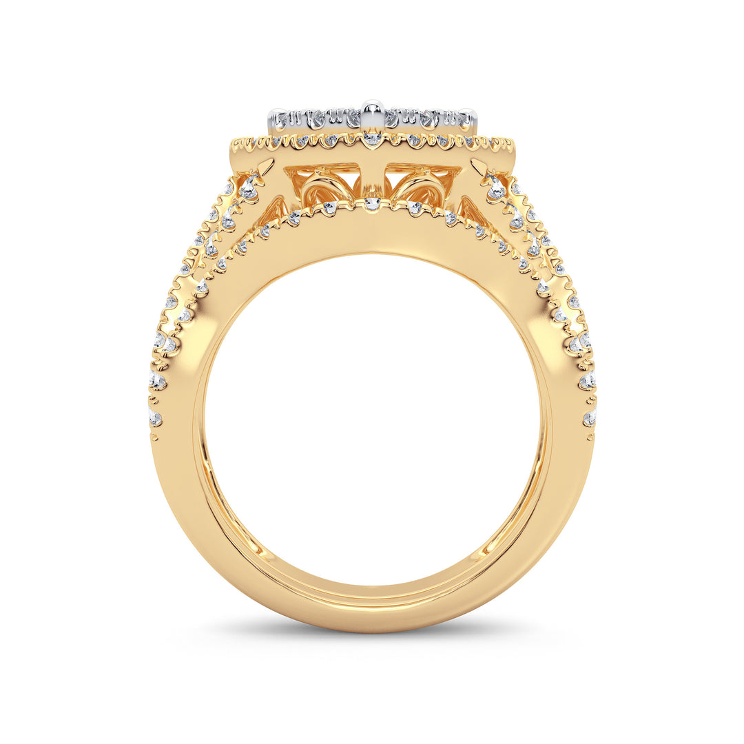 14K Yellow Gold 2CT Lab Diamond Bridal Ring Set