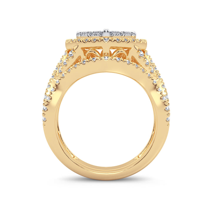 14K Yellow Gold 2CT Lab Diamond Bridal Ring Set
