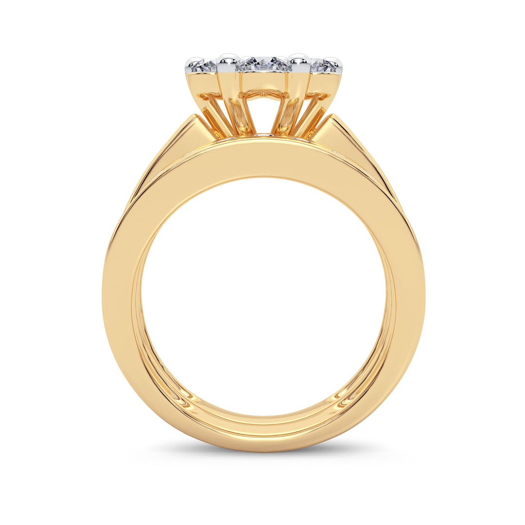 Brilliant 14K Yellow Gold 2CT Lab Diamond Bridal Ring