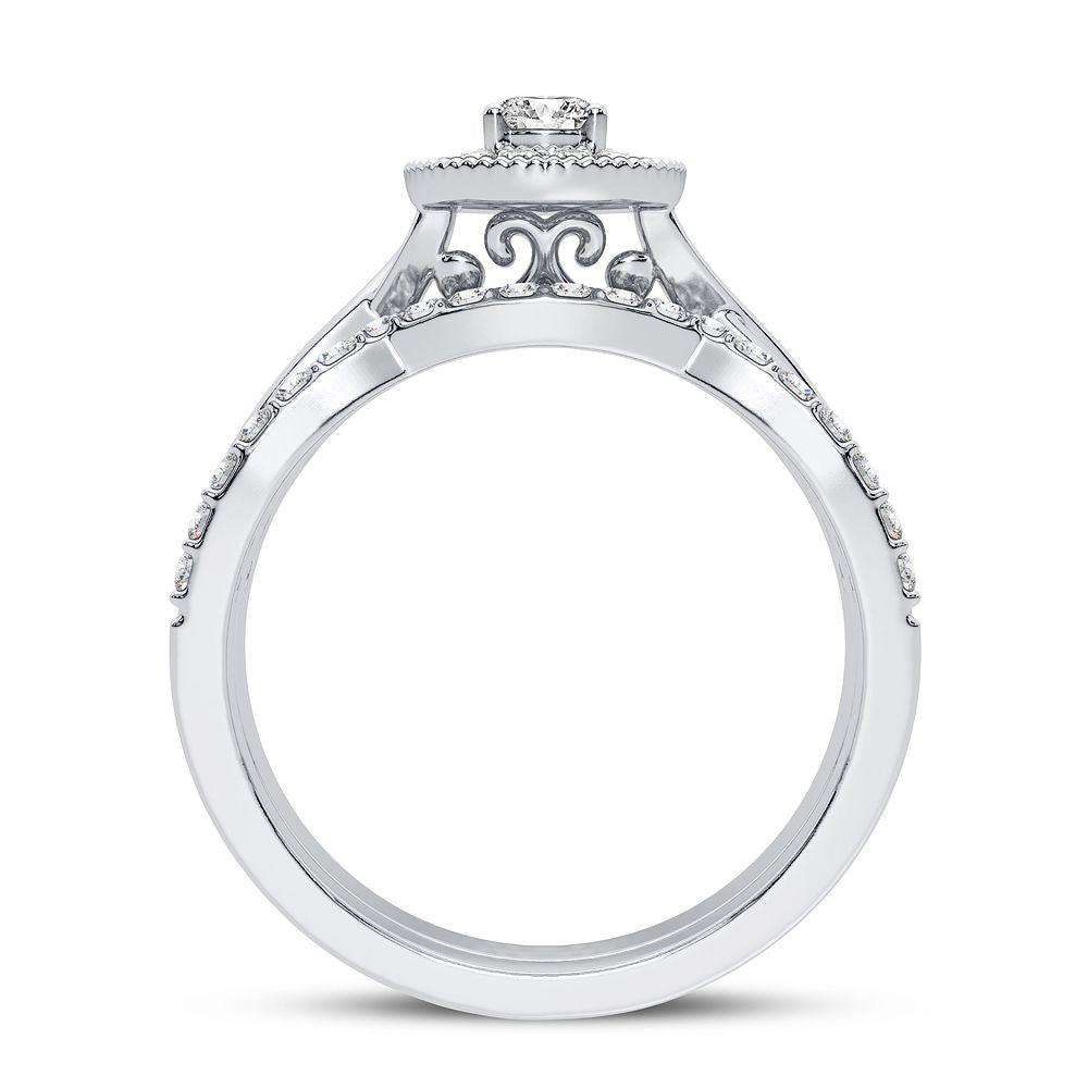 14k White Gold 0.60CT Lab Diamond Womens Engagement Ring