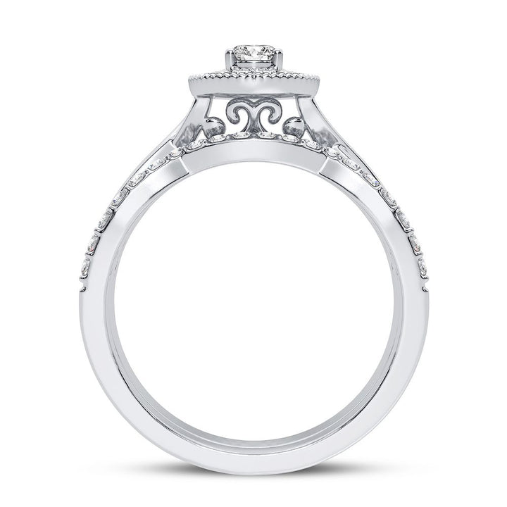 14k White Gold 0.60CT Lab Diamond Womens Engagement Ring