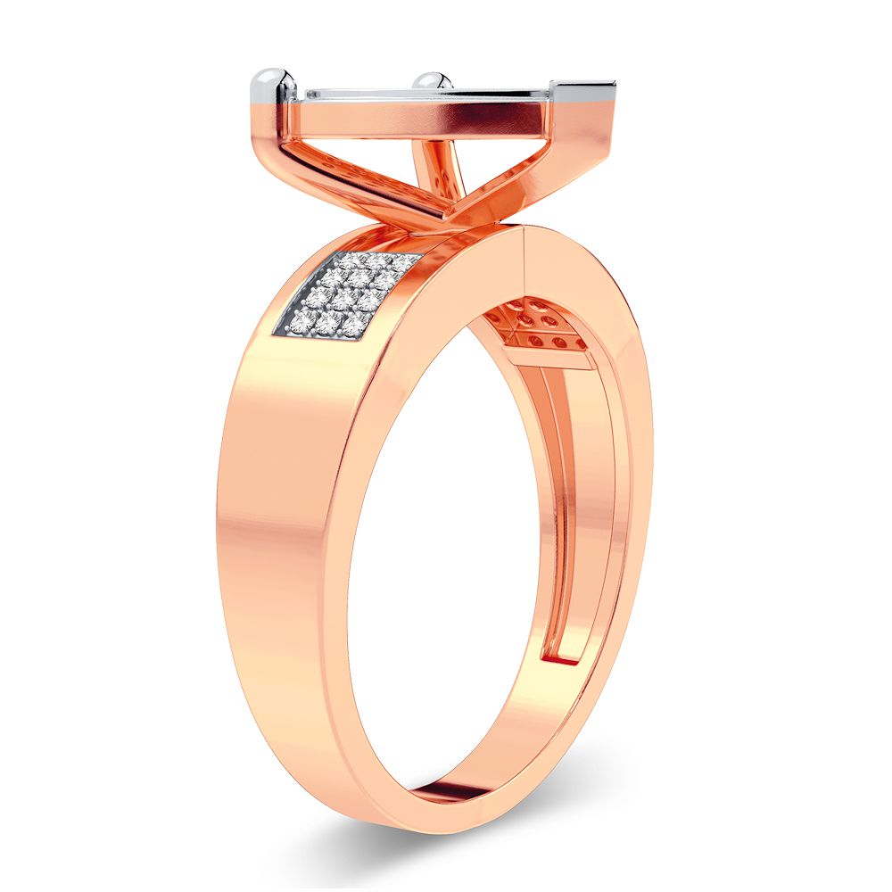 Chic 10k Rose Gold 0.19CT Lab Diamond Womens Fashion Ring