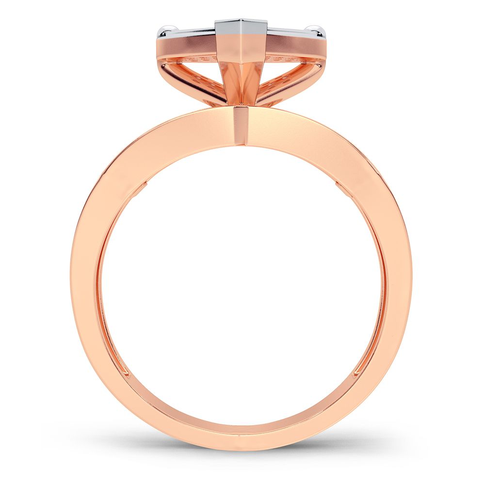 Chic 10k Rose Gold 0.19CT Lab Diamond Womens Fashion Ring