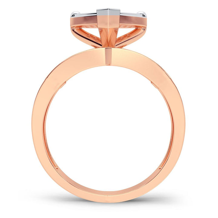 Chic 10k Rose Gold 0.19CT Lab Diamond Womens Fashion Ring