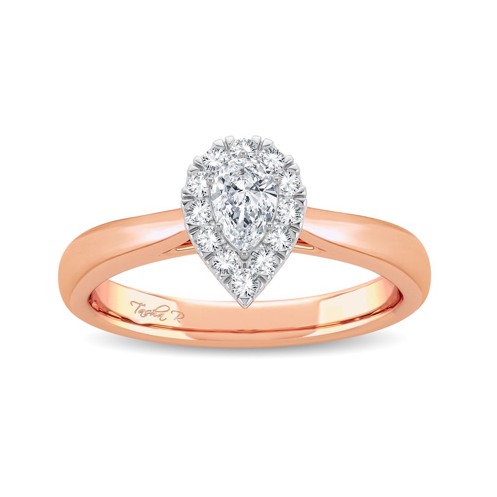 Romantic 14k Rose Gold Lab Diamond Promise Ring (0.33ct)