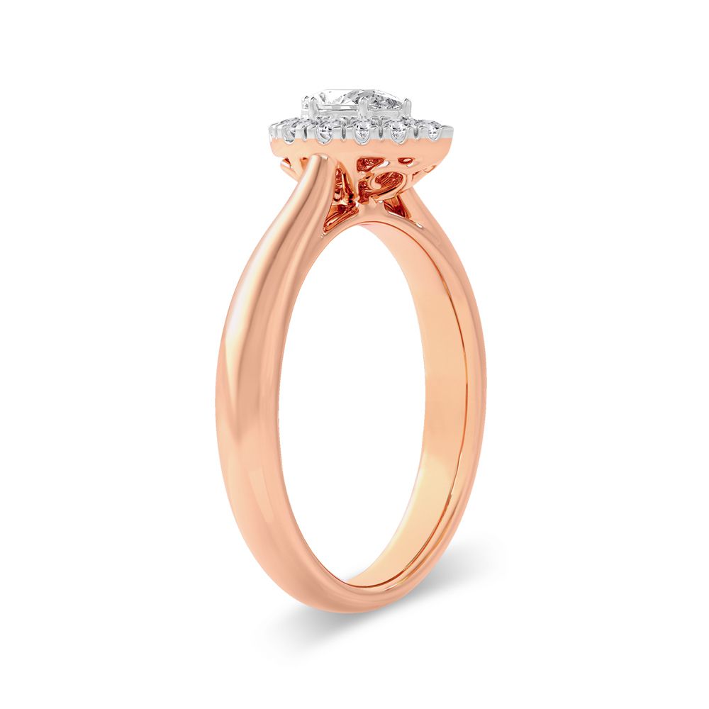 Romantic 14k Rose Gold Lab Diamond Promise Ring (0.33ct)