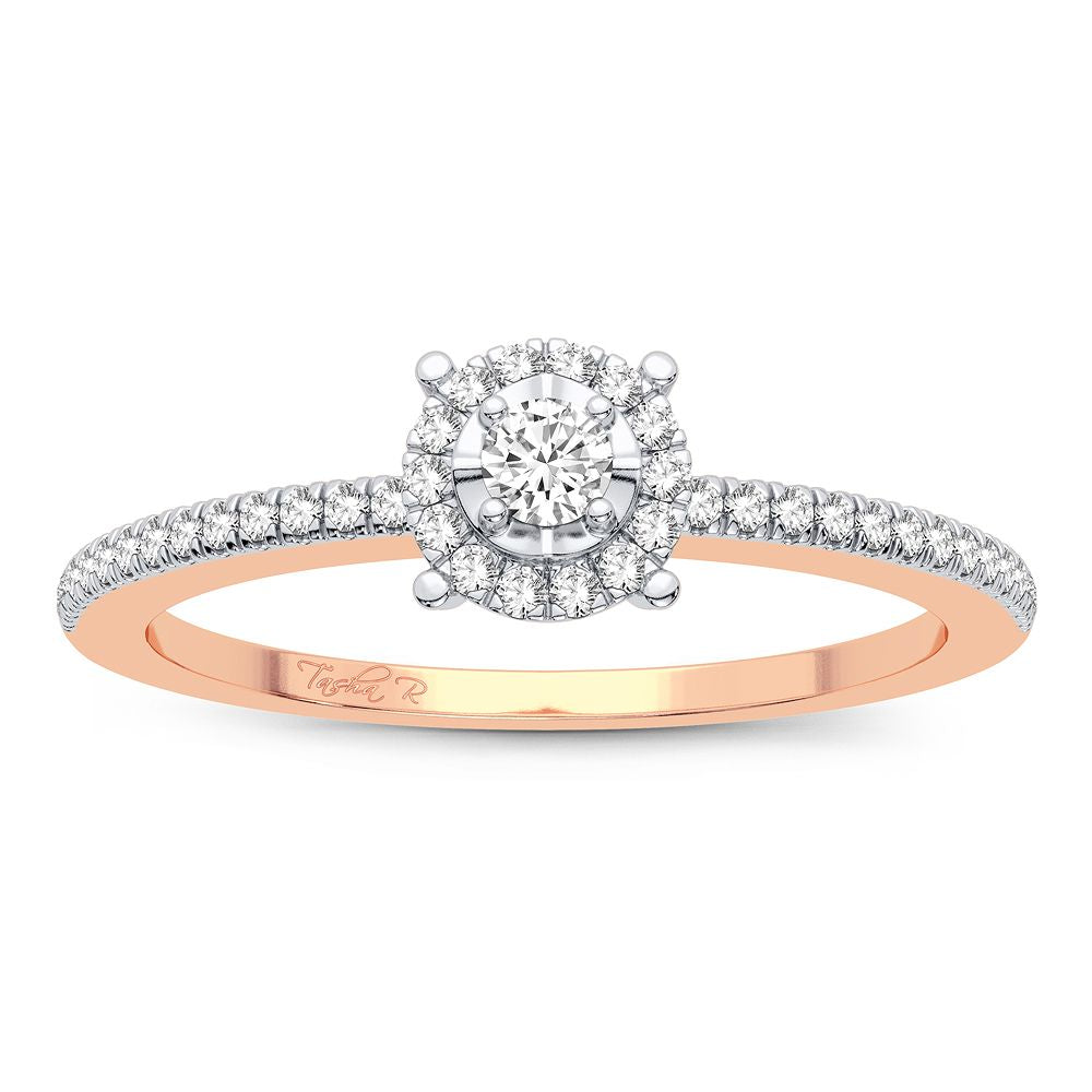 Delicate 14k Rose Gold 0.16CT Lab Diamond Promise Ring