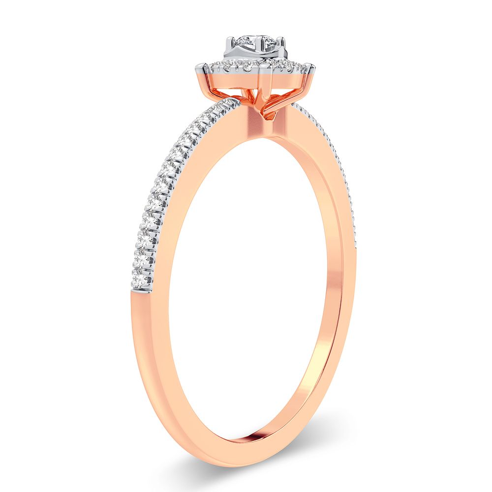 Delicate 14k Rose Gold 0.16CT Lab Diamond Promise Ring