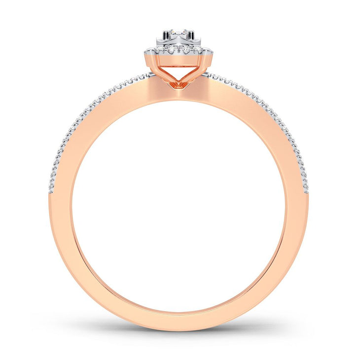 Delicate 14k Rose Gold 0.16CT Lab Diamond Promise Ring