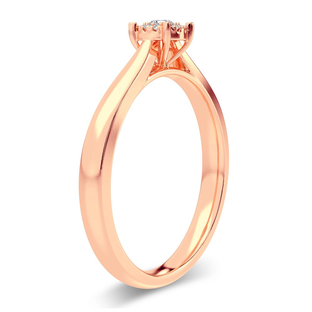 Delicate 14k Rose Gold 0.10CT Lab Diamond Promise Ring