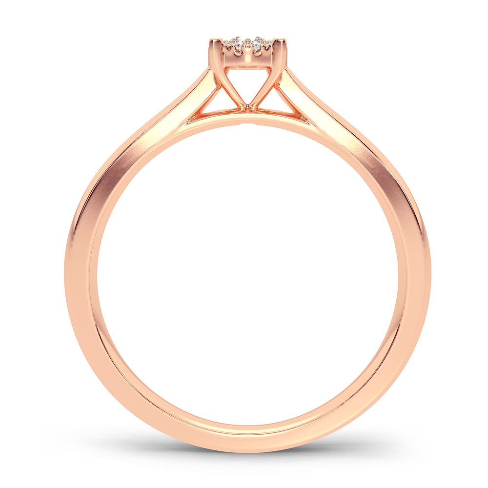 Delicate 14k Rose Gold 0.10CT Lab Diamond Promise Ring