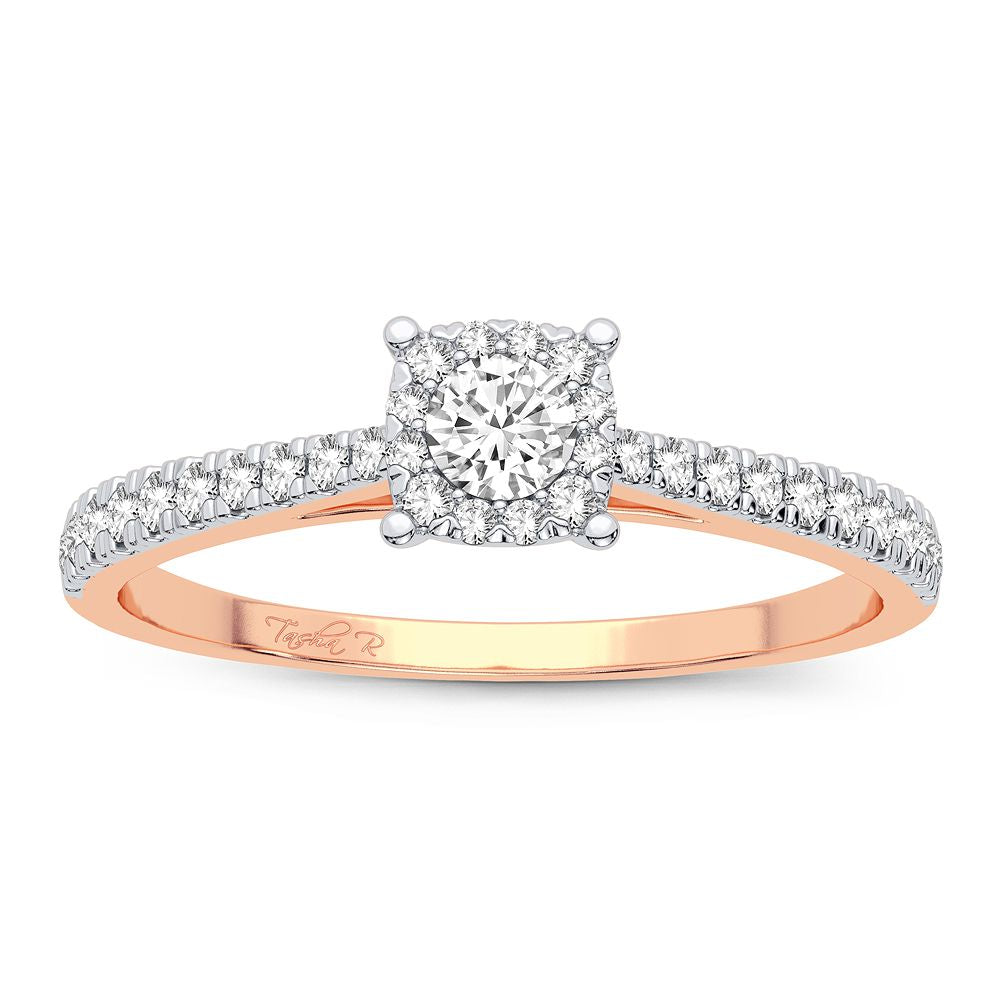 Romantic 14k Rose Gold Lab Diamond Promise Ring