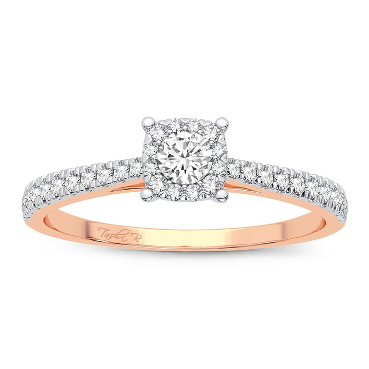 Romantic 14k Rose Gold Lab Diamond Promise Ring