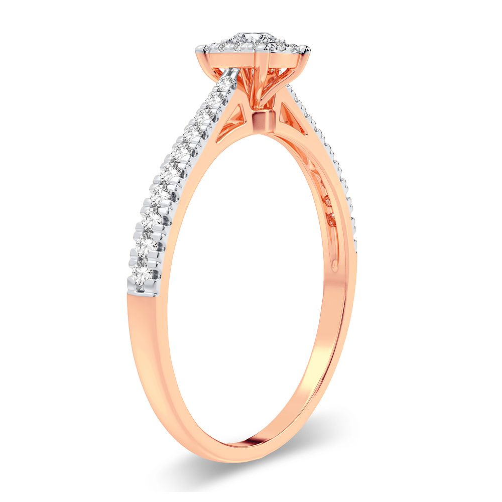 Romantic 14k Rose Gold Lab Diamond Promise Ring