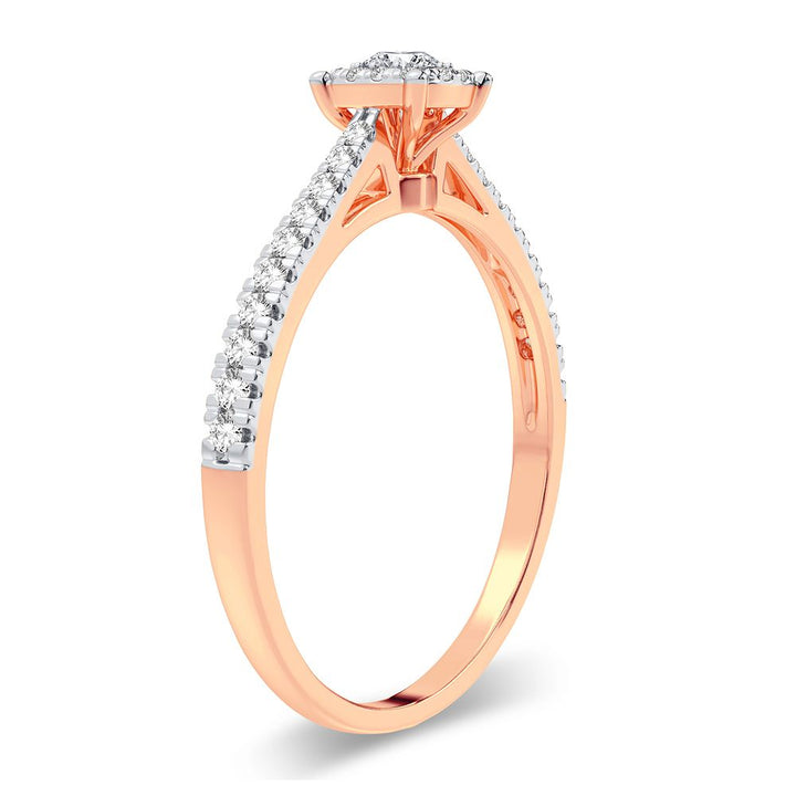 Romantic 14k Rose Gold Lab Diamond Promise Ring