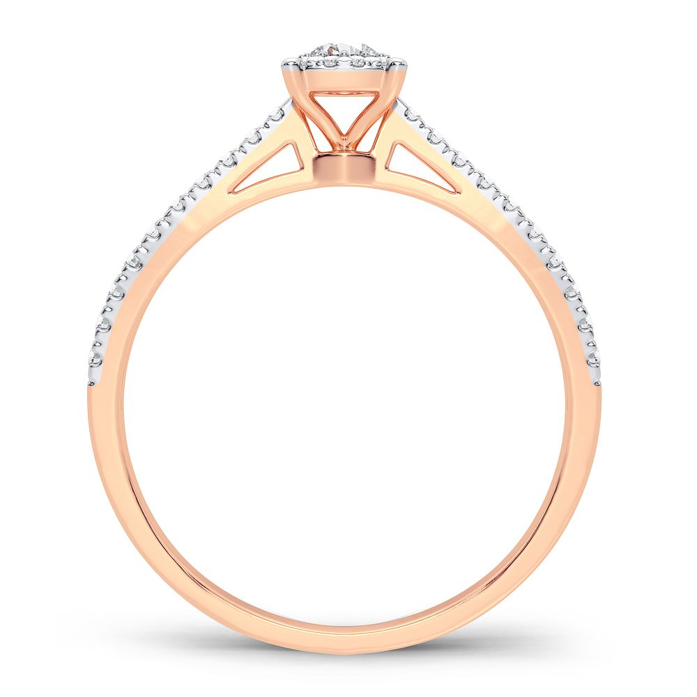 Romantic 14k Rose Gold Lab Diamond Promise Ring