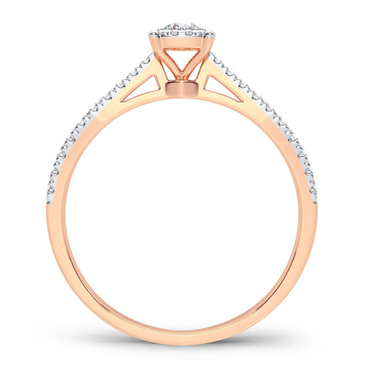 Romantic 14k Rose Gold Lab Diamond Promise Ring