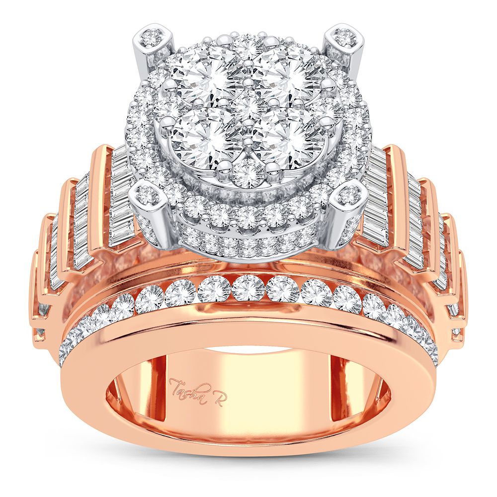 Romantic 14k Rose Gold Lab Diamond Fashion Ring 3.40CT