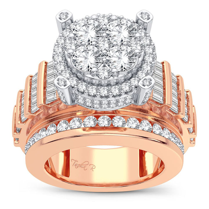 Romantic 14k Rose Gold Lab Diamond Fashion Ring 3.40CT
