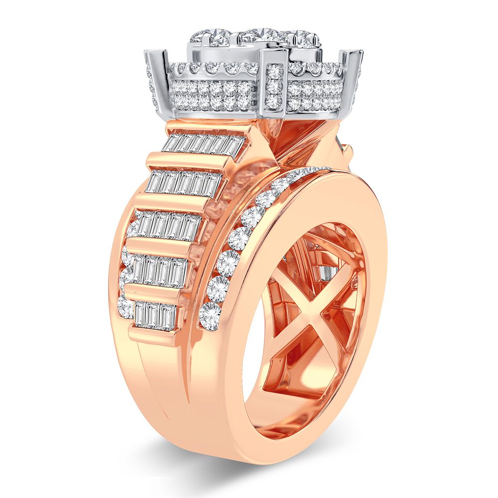 Romantic 14k Rose Gold Lab Diamond Fashion Ring 3.40CT