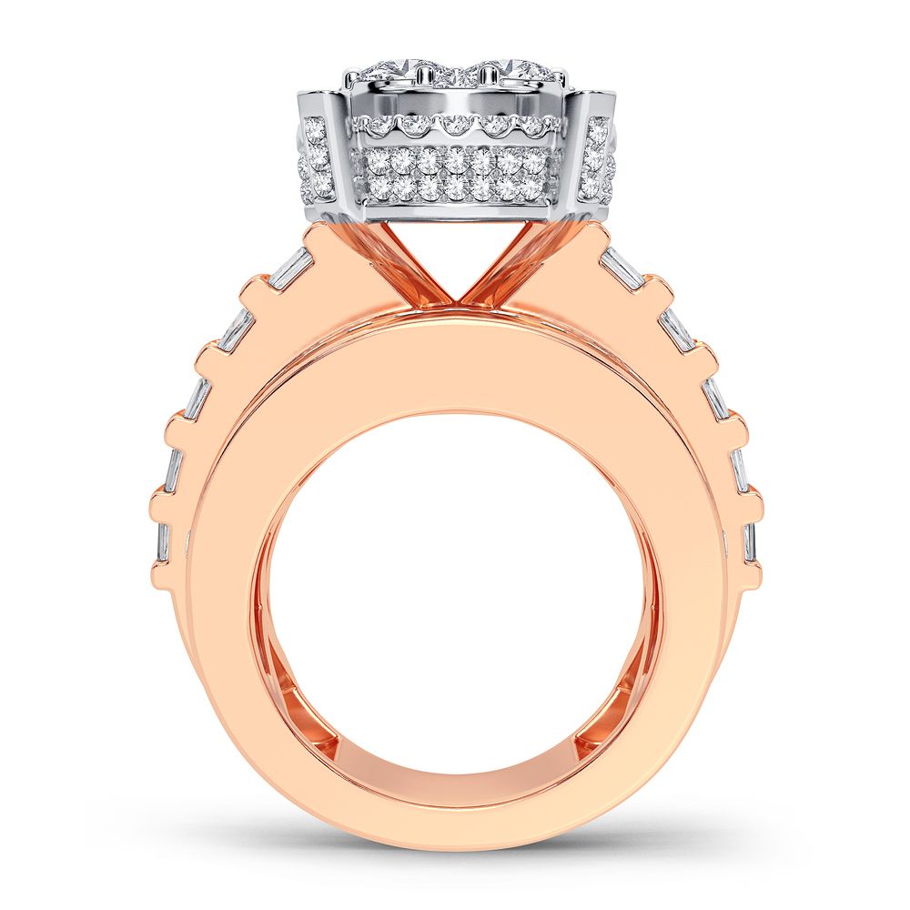 Romantic 14k Rose Gold Lab Diamond Fashion Ring 3.40CT