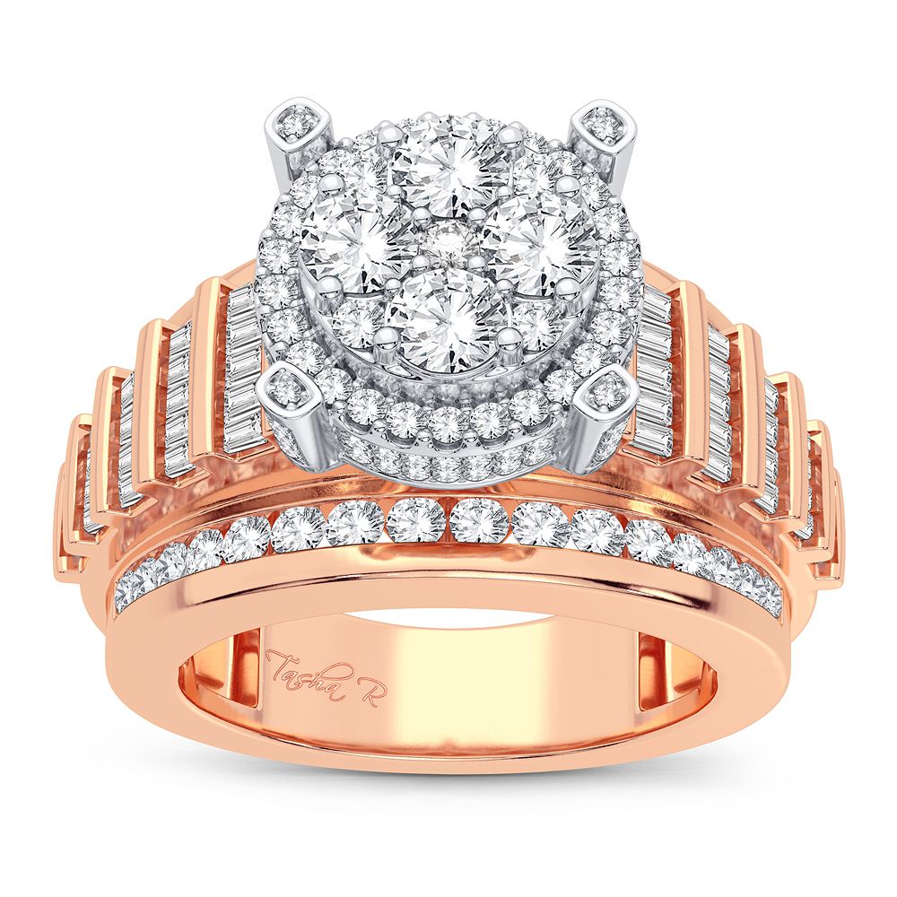 Romantic 14k Rose Gold 2CT Lab-Created Diamond Fashion Ring