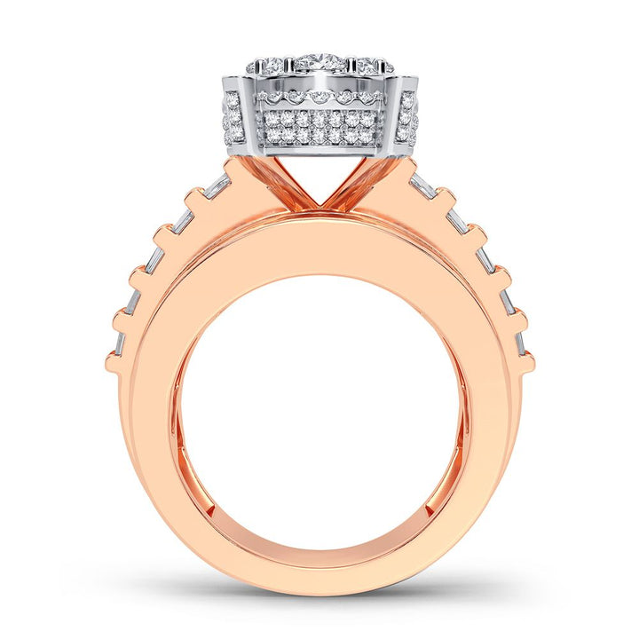 Romantic 14k Rose Gold 2CT Lab-Created Diamond Fashion Ring