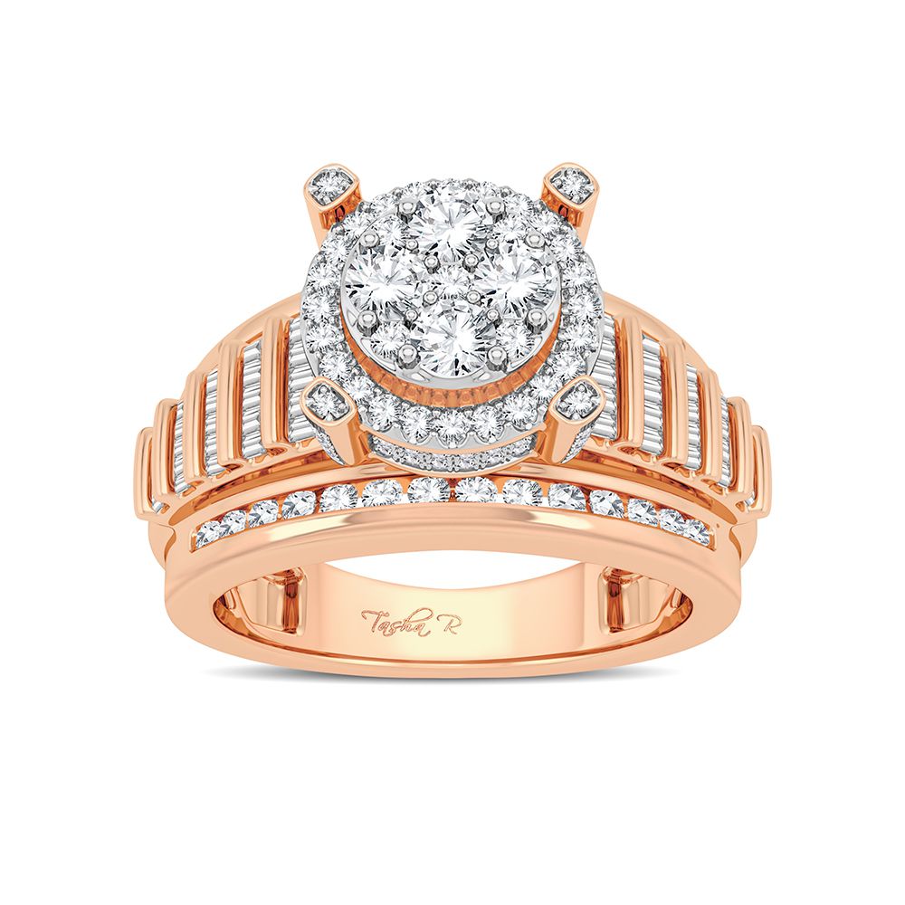 Romantic 14k Rose Gold Lab Diamond Fashion Ring 1CT