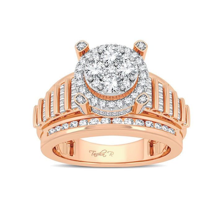 Romantic 14k Rose Gold Lab Diamond Fashion Ring 1CT