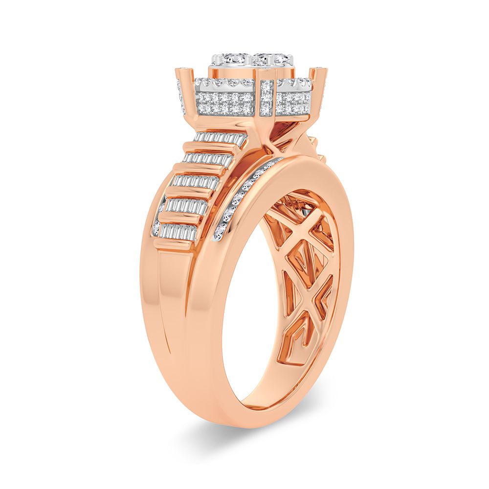 Romantic 14k Rose Gold Lab Diamond Fashion Ring 1CT