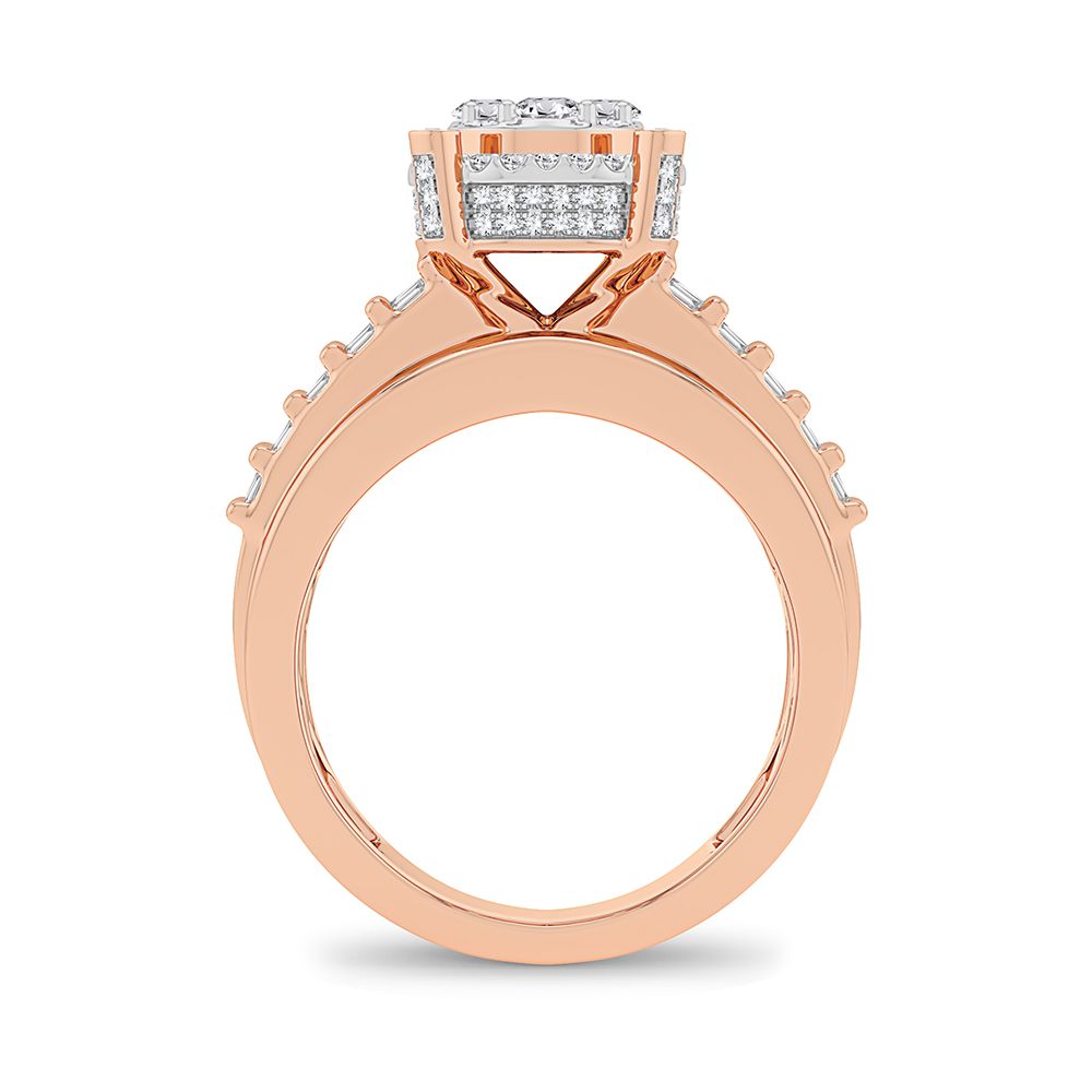 Romantic 14k Rose Gold Lab Diamond Fashion Ring 1CT