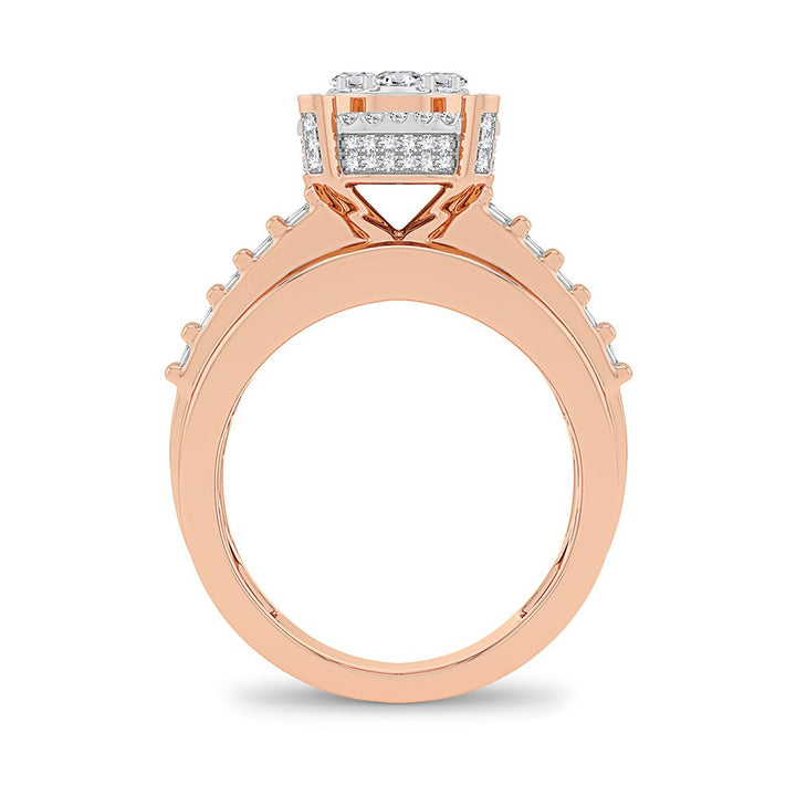 Romantic 14k Rose Gold Lab Diamond Fashion Ring 1CT