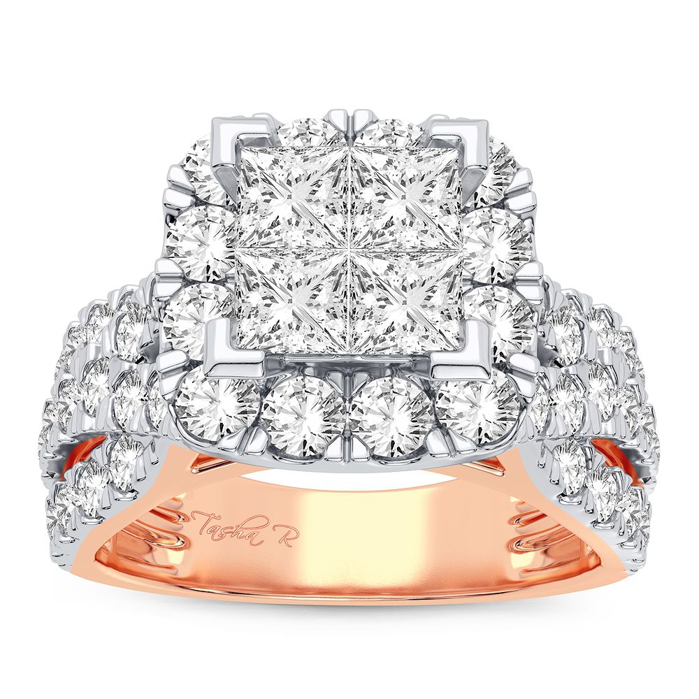 14k Rose Gold 2.65CT Lab Diamond Engagement Ring