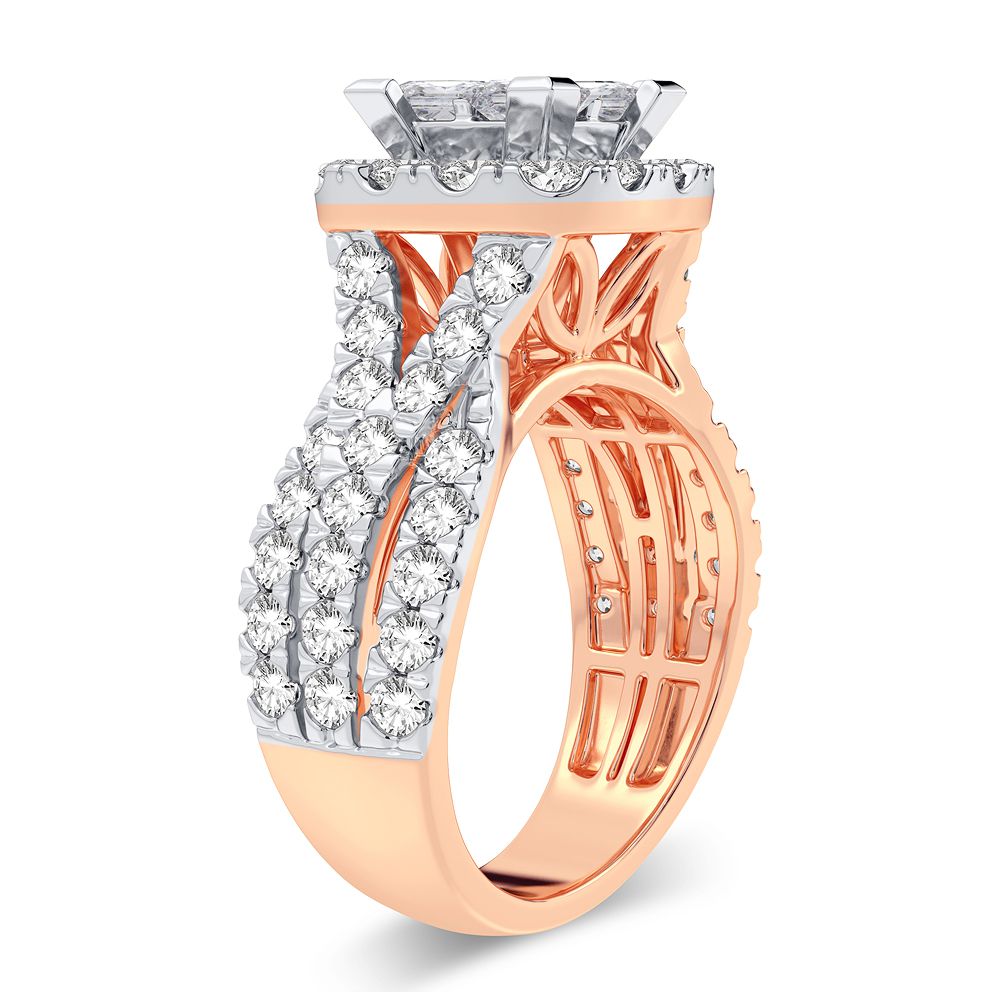 14k Rose Gold 2.65CT Lab Diamond Engagement Ring
