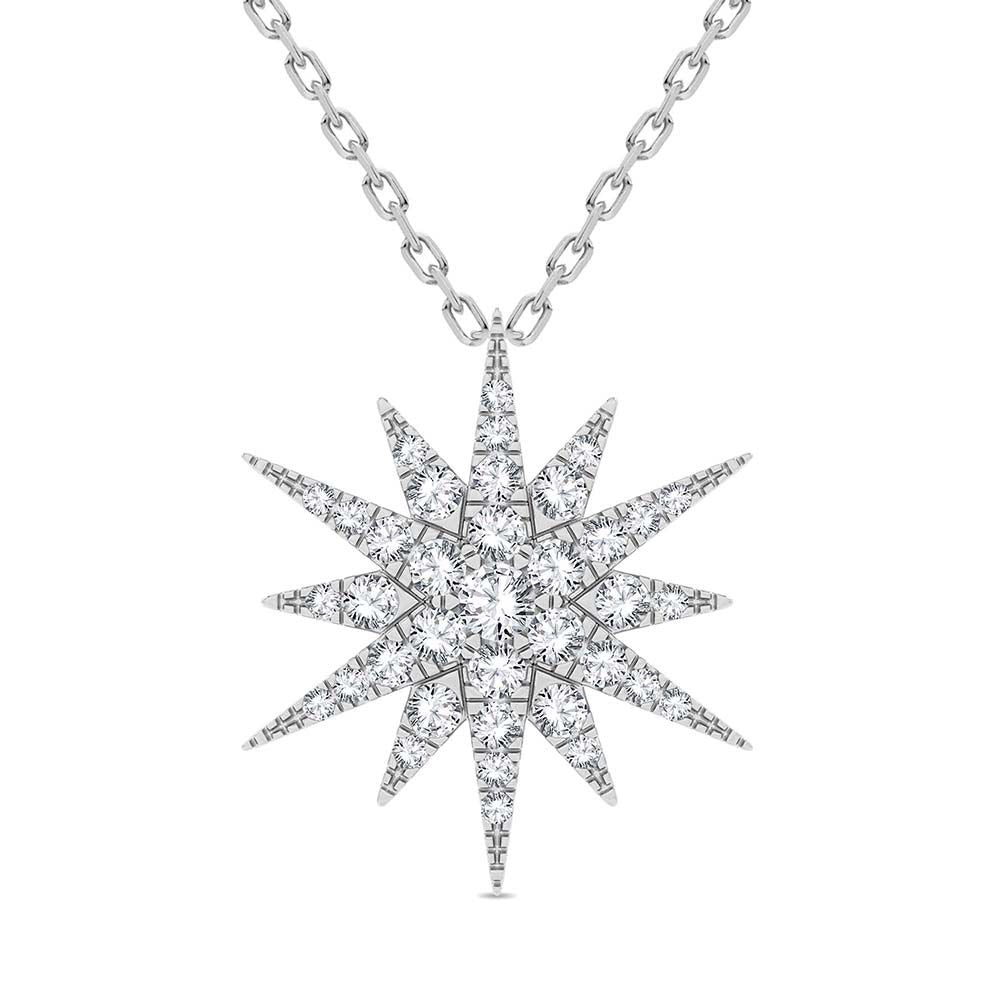 Luminous 10k White Gold Lab Diamond Pendant for Her