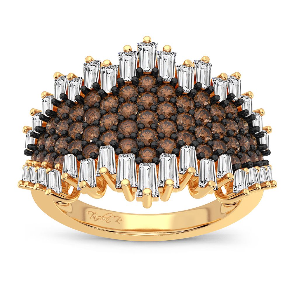 10k Yellow Gold Lab Diamond Womens Fashion Ring - 1.66CT