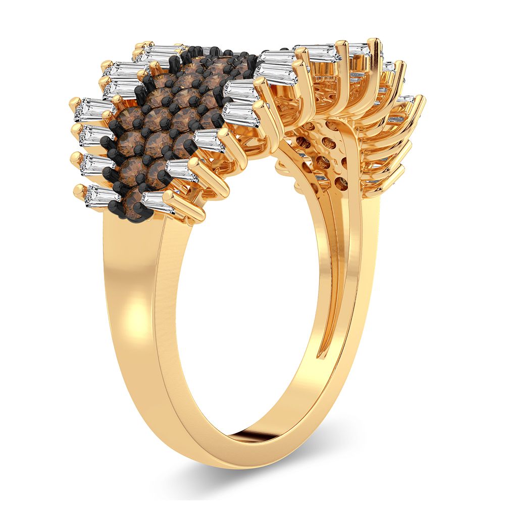 10k Yellow Gold Lab Diamond Womens Fashion Ring - 1.66CT