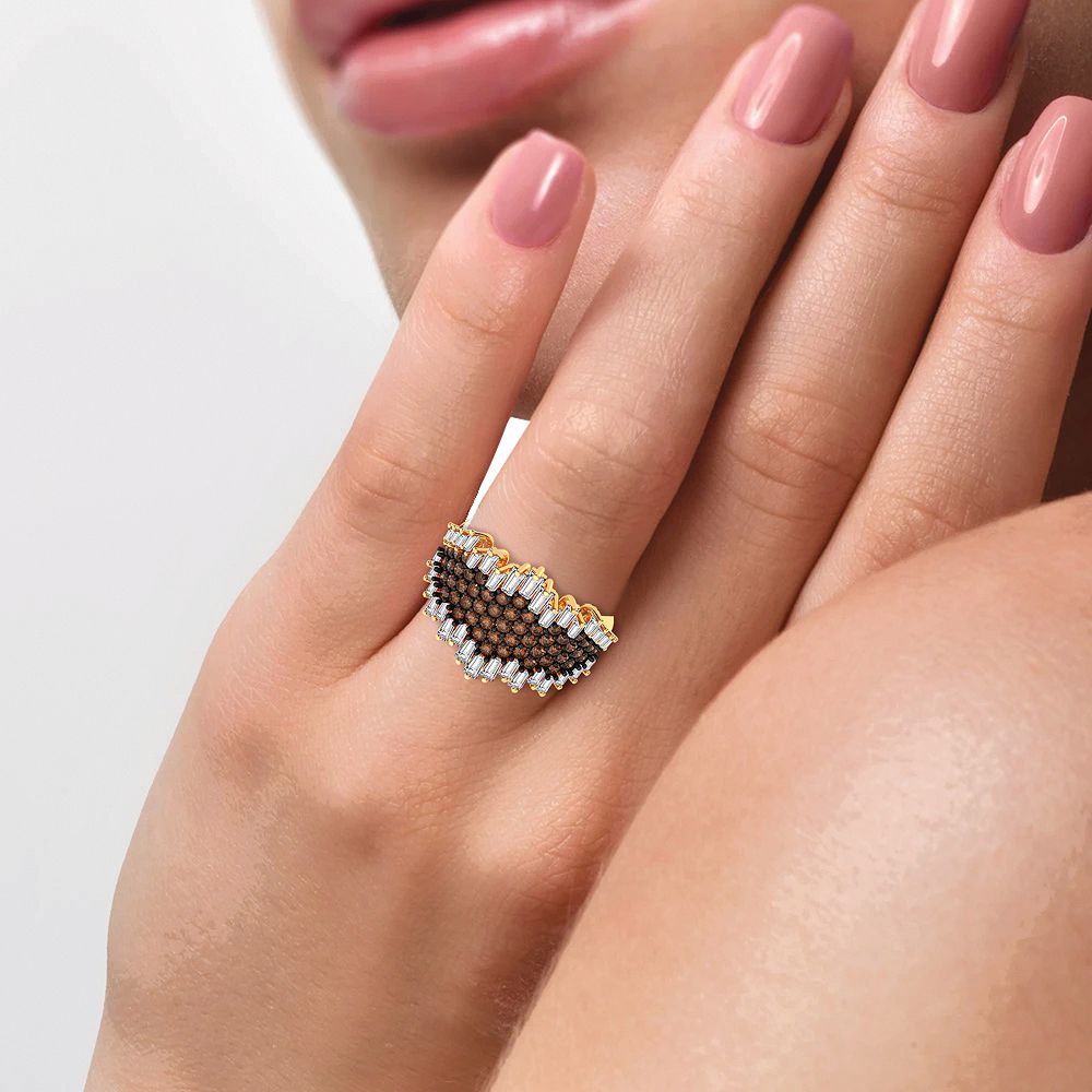 10k Yellow Gold Lab Diamond Womens Fashion Ring - 1.66CT