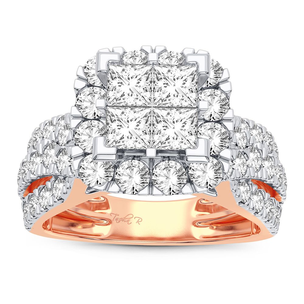 Romantic Rose Gold Lab Diamond Engagement Ring 2CT