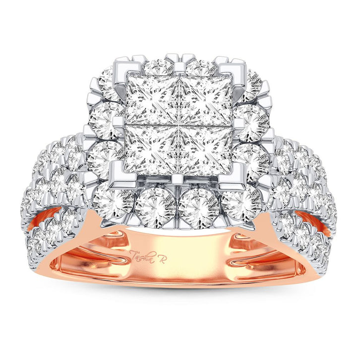 Romantic Rose Gold Lab Diamond Engagement Ring 2CT