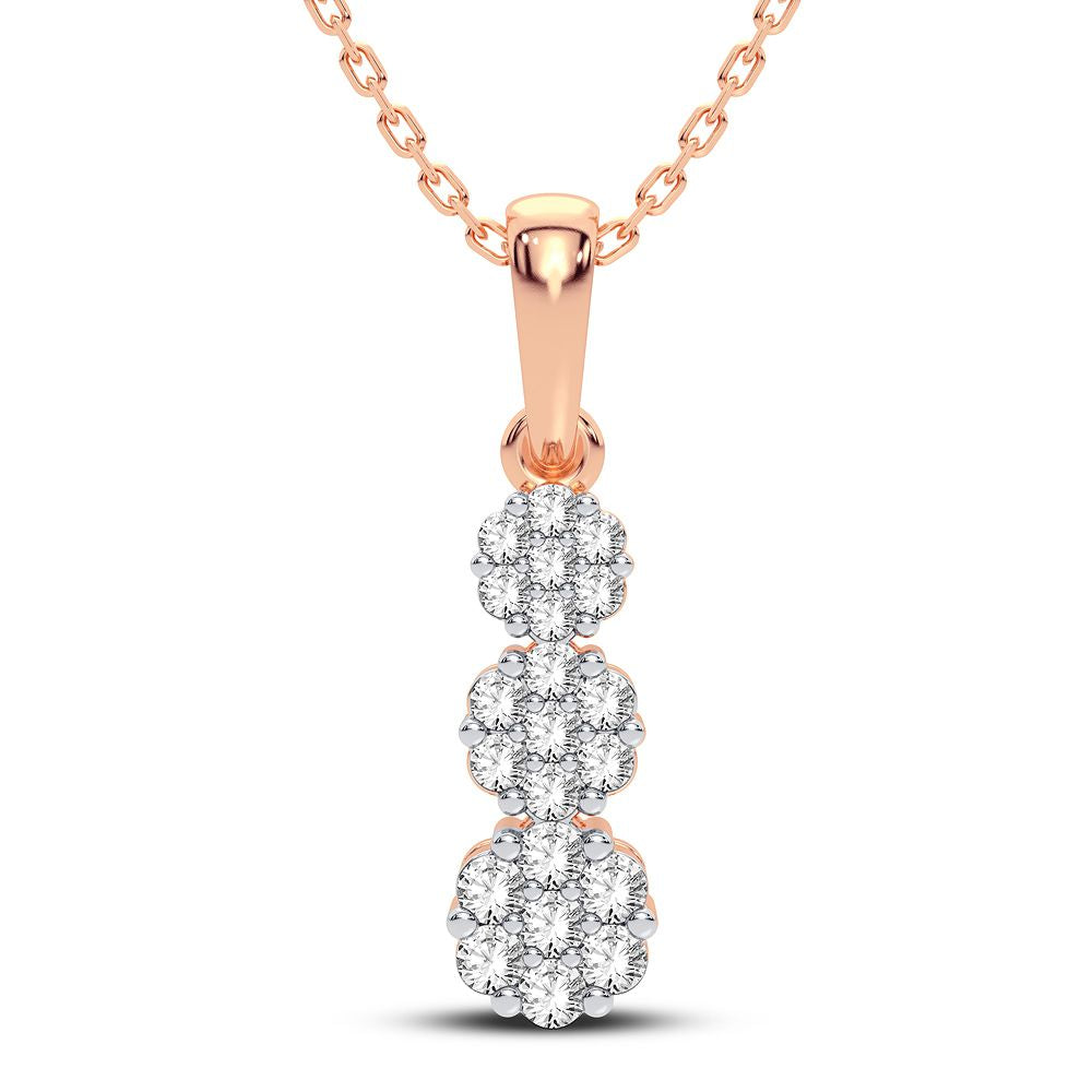 Delicate 14k Rose Gold Lab Diamond Pendant