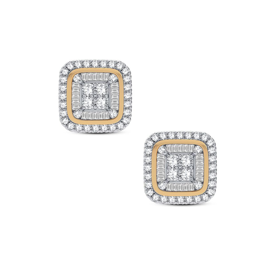14k Yellow Gold Lab Diamond Stud Earrings - Chic Sparkle