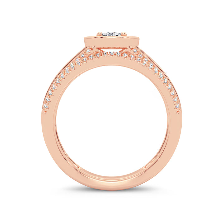 Romantic 14k Rose Gold 0.38CT Lab Diamond Bridal Ring