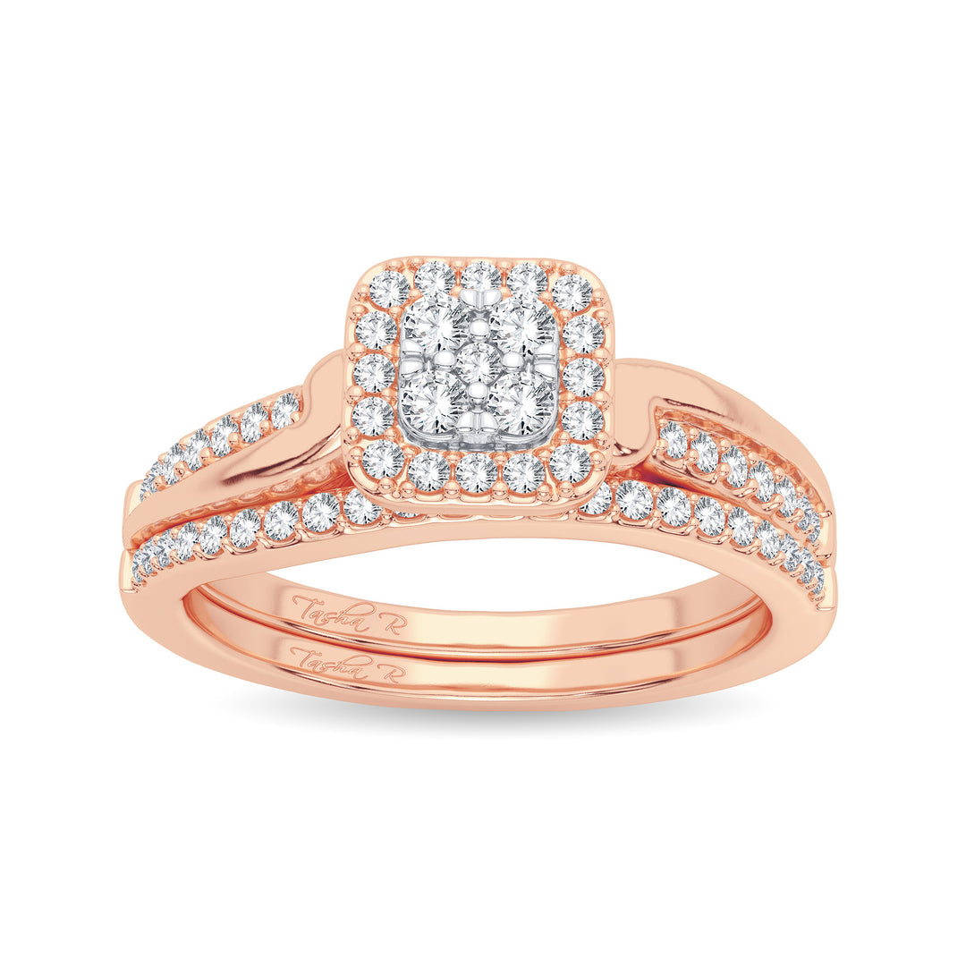 Romantic Rose Gold Lab Diamond Bridal Ring - 0.40CT