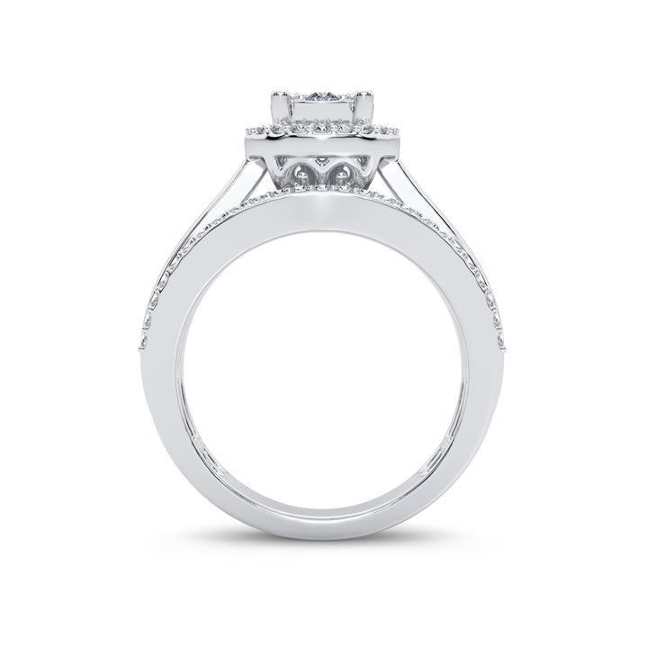 Chic 14k White Gold 0.62CT Lab Diamond Womens Fashion Ring